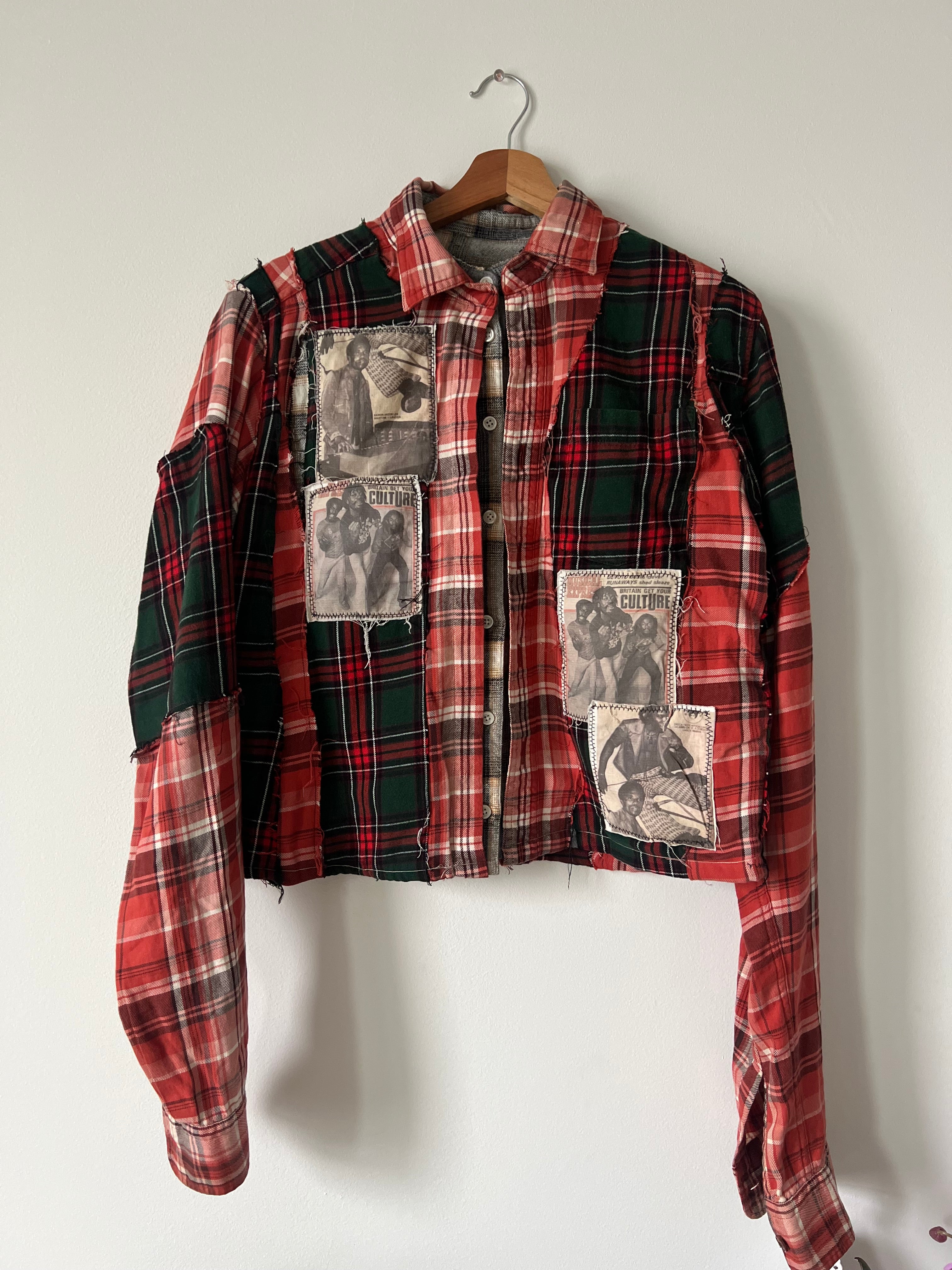 Multi-Patch Photo Flannel Button Up