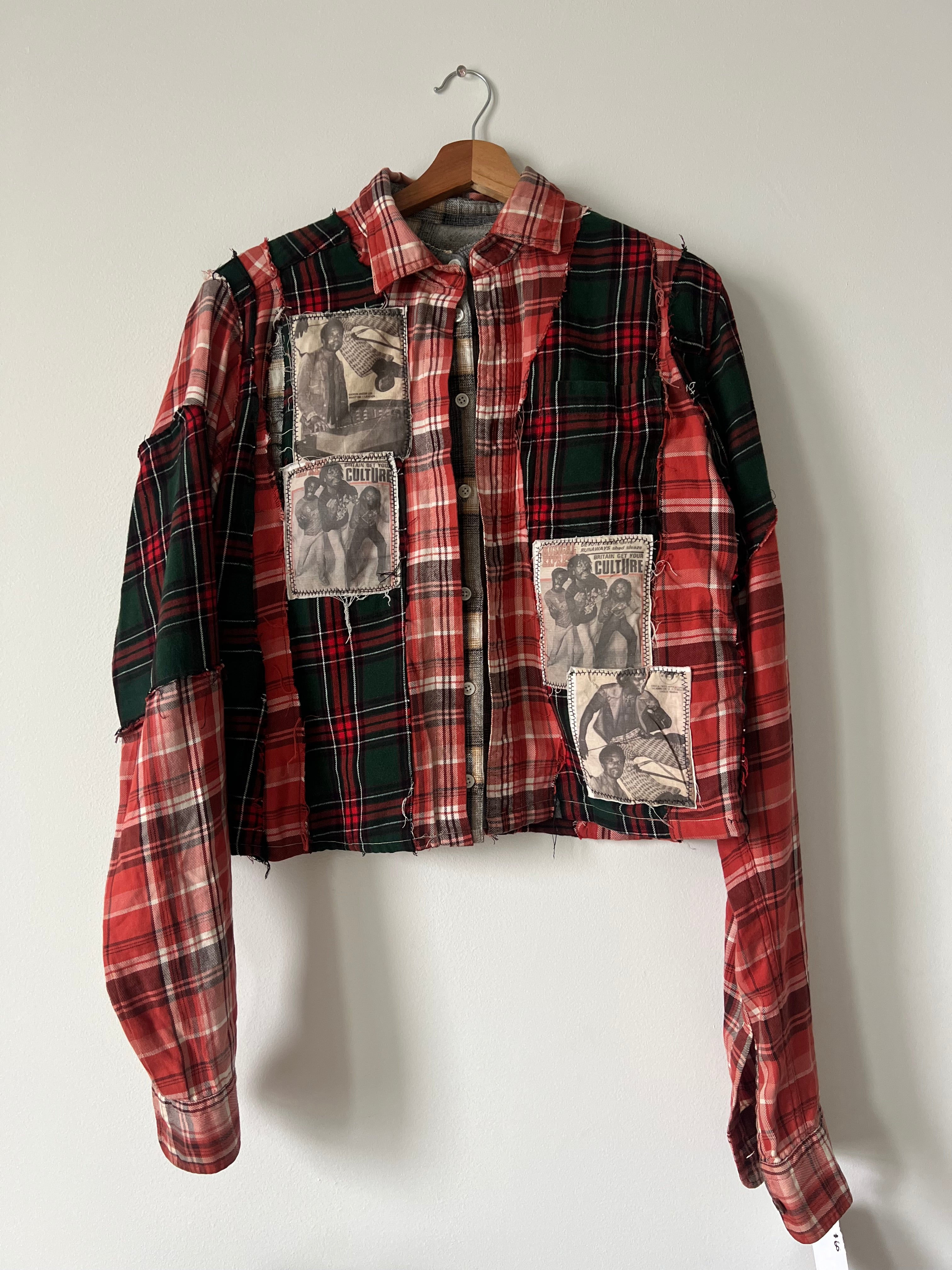 Multi-Patch Photo Flannel Button Up